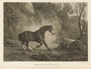 Arranque del caballo (grabado) de Sawrey (after) Gilpin