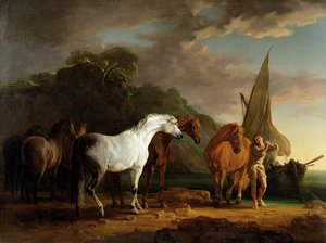 Gulliver despidiéndose definitivamente de la Tierra de los Houyhnhnms, c.1769