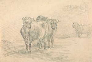 Dos vacas en una colina de Sawrey Gilpin