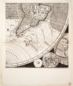 Un nuevo y correcto mapa del mundo (sección), c.1774 (grabado coloreado) de Sayer & Bennett