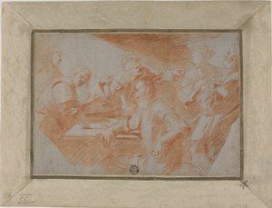 Grupo de figuras en torno a la mesa de Sébastien Bourdon