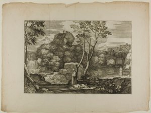 Paisaje con un hombre muerto y dos sacerdotes