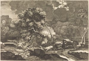 Paisaje con un carretero asustado de Sébastien Bourdon