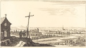 Paisaje con iglesia y ciudad a lo lejos de Sébastien  Le Clerc I