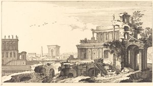 Paisaje con ruinas clásicas de Sébastien  Le Clerc I