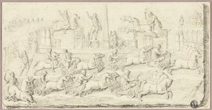 Carrera de cuadrigas romanas (según bajorrelieve antiguo) de Sébastien Le Clerc the Younger