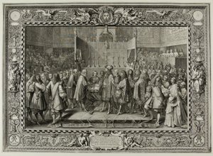 Renovación de la alianza entre franceses y suizos en 1663