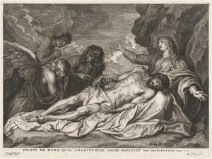Virgen Sosteniendo al Cristo Muerto de Schelte Adams Bolswert after Sir Anthony van Dyck