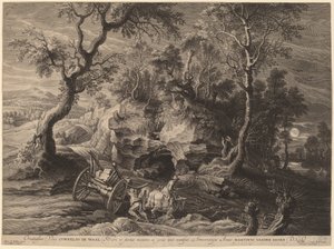 Paisaje rocoso de Schelte Adams Bolswert after Sir Peter Paul Rubens