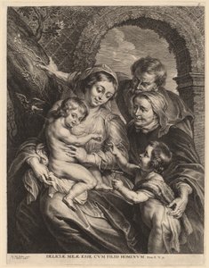 La Sagrada Familia con el Jilguero de Schelte Adams Bolswert after Sir Peter Paul Rubens