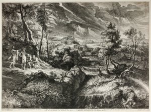Paisaje con Filemón y Baucis, de Grandes Paisajes de Schelte Adamsz. Bolswert