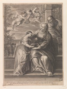 Maria con sus padres Anna y Joachim de Schelte Adamsz. Bolswert