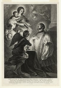 La Virgen y el Niño apareciendo a San Francisco Javier de Schelte Adamsz. Bolswert
