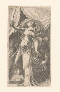 Judith con la cabeza de Holofernes en una bolsa de Schiavone (attributed to)