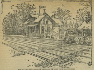 Estación Elm, West Philadelphia, Ferrocarril de Pensilvania, EE.UU.