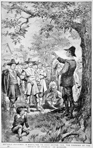 George Fox predicando en Maryland