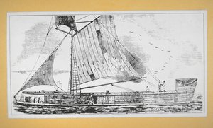 Barco de quilla del Mississippi (grabado) de School American