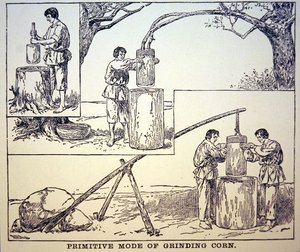 Método primitivo de moler maíz