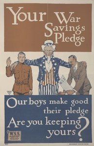 Su promesa de ahorro para la guerra. Nuestros muchachos cumplen su promesa. ¿Cumples tú la tuya de School American