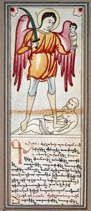 Representación de San Miguel. Miniatura de un manuscrito armenio. Siglo XIX París, Museo Armenio de School Armenian