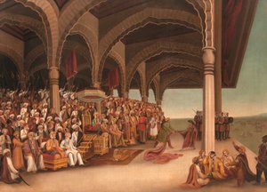 Sin título (El desvestido de Draupadi), c. finales del siglo XIX (óleo sobre lienzo) de School Bengali