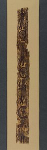 Banda ornamental de hombro de una túnica, 600-650 (tejido de tapiz con envoltura de trama suplementaria, lino sin teñir y lana teñida) de School Byzantine