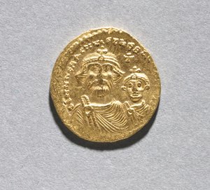 Sólido con Heraclio y su hijo Heraclio Constantino (anverso), c.616-625 de School Byzantine