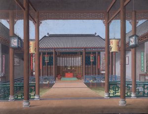 Agregar. O. 2187 Dibujo del interior de la casa de un funcionario chino de School Chinese
