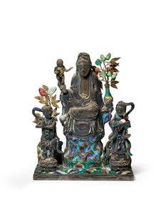 Grupo figurativo budista de School Chinese