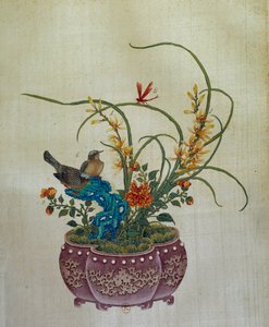 Arte chino: flores y pájaros