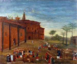 Arte chino: escenas de tortura y ejecución de prisioneros. Pintura del siglo XIX. Museo del Louvre, París de School Chinese