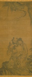 Inmortales daoístas (tinta sobre seda) de School Chinese