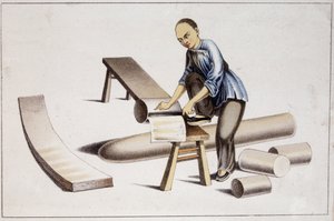 Cómo cortar la sustancia del papel chino (según un dibujo chino) - sd principios del siglo XIX de School Chinese