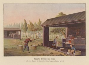 Fabricación de porcelana en China (litografía en color) de School Chinese