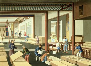 Fabricación de porcelana (gouache sobre papel) de School Chinese