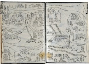 Mapa de las expediciones de Zheng He (Zheng-He o Cheng Ho) (1371-1433) o Hajji Mahmud (nombre árabe) fechado en 1431.