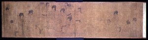 Damas del Palacio en Ocio, (detalle) de damas haciendo música, después de un original de Wen-chu Chou, período Sung del Sur, c.1140