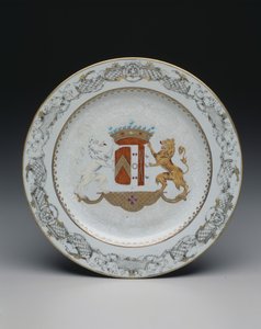 Plato con escudo de armas, c.1740 de School Chinese