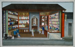 Tienda de porcelana (gouache y acuarela sobre papel) de School Chinese