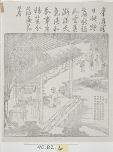 Conjunto de xilografías, Cultura de la seda de School Chinese