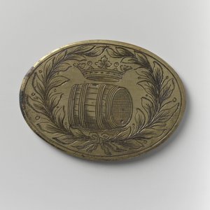 Ficha de asistencia del Gremio de Importadores de Cerveza de Ámsterdam, c.1700 (latón)