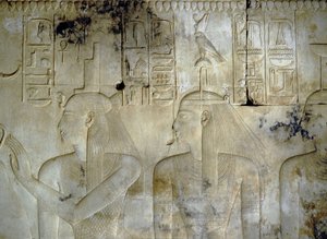 ABYDOS: Templo de Seti (Sethi) I, las diosas que acompañaban al faraón.