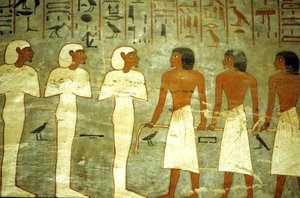 Antiguo Egipto, Pintura, Tumba de Ramsés I, Tres dioses momiformes, tres dioses remolcando la barca solar