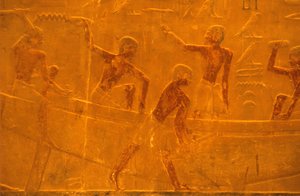 Antiguo Egipto, Escultura mural/pintura, Mastaba/Tumba de Ti, Saqqara, V Dinastía, Construcción naval (foto)