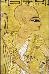 Antiguo Egipto, Pintura mural Tumba de Inherkhau, Tebas, Tumba de los Nobles, dinastía XX, Un sacerdote vierte libaciones para Inherkhau (foto) de School Egyptian