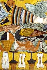 Antiguo Egipto, Pintura mural Tumba de Sennedjem, Deir el Medina, Tebas, Tumba de los Nobles de School Egyptian