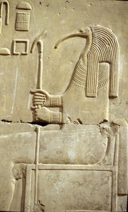 Antiguo Egipto, Pintura mural/talla, El dios Thot, Templo de Seti I, Abidos de School Egyptian