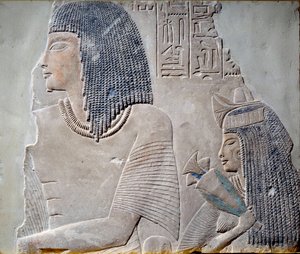 Arte egipcio: Ieneminet y su esposa Takha de School Egyptian