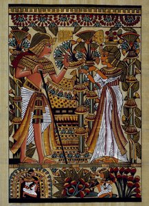 Antigüedades egipcias: ofrenda al faraón. Papiro, Nuevo Imperio de School Egyptian