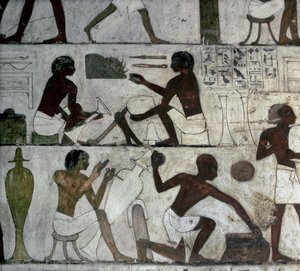 Luxor Tebas: Necrópolis de los Nobles, Tumba de Rekhmire, artesanos.